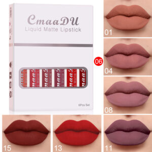 6 Boxes Of Matte Non-stick Waterproof Lipstick & Long Lasting Lip Gloss
